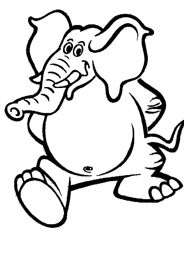 Plansa de colorat cu Elefant 19 11